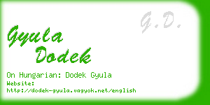 gyula dodek business card